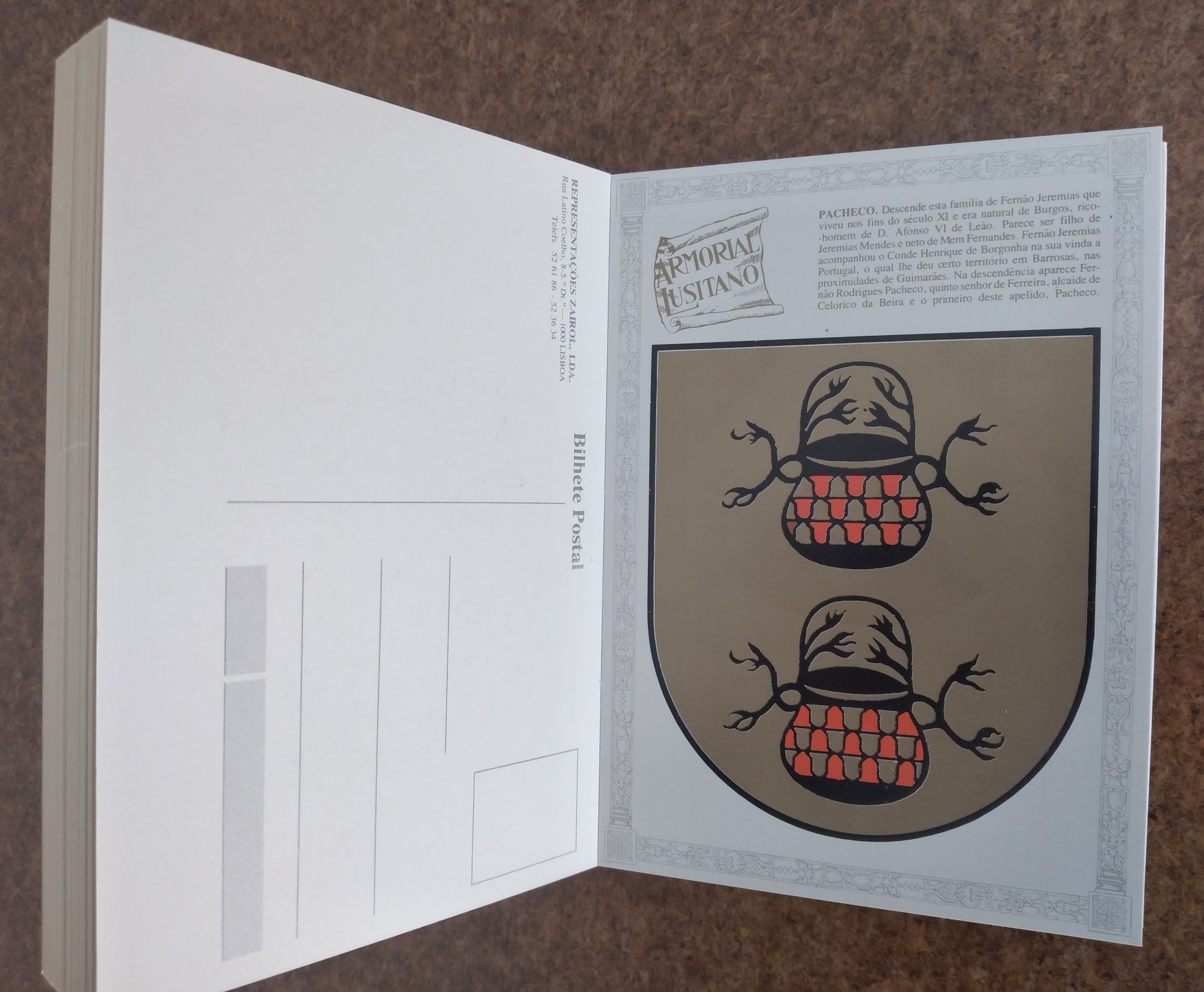 Armorial Lusitano - oferta 72 postais Brasões - livro e postais novos