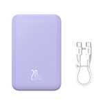 Powerbank Baseus Magnetic Mini 20000 mAh 20W - fioletowy + kabel USB-C