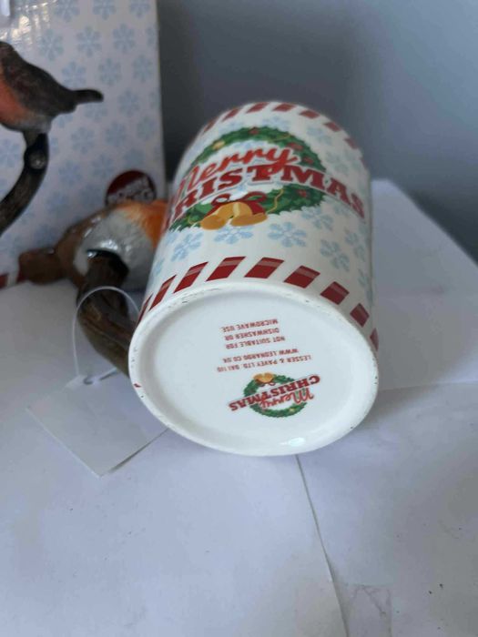 Ptak Robin porcelanowy kubek świąteczny Bożenarodzenie Leonardo