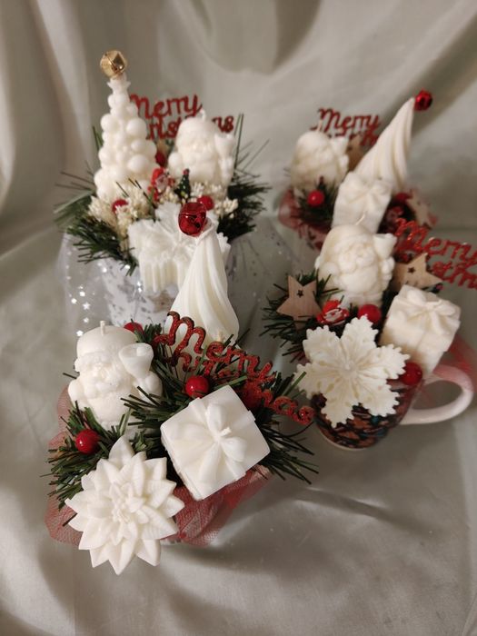 Boxy kubki ze świecami z wosku palmowego sojowego