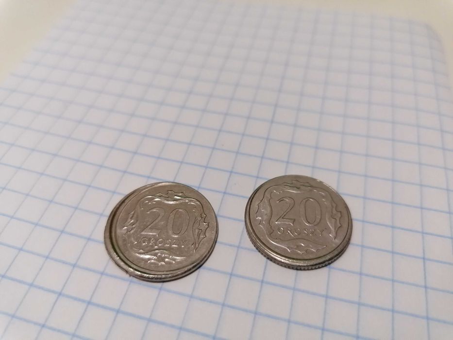 Moneta 20 groszy 2009r i 2012r destrukt