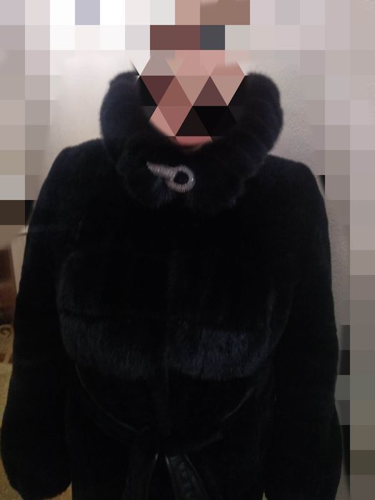Шуба мутон с норкой