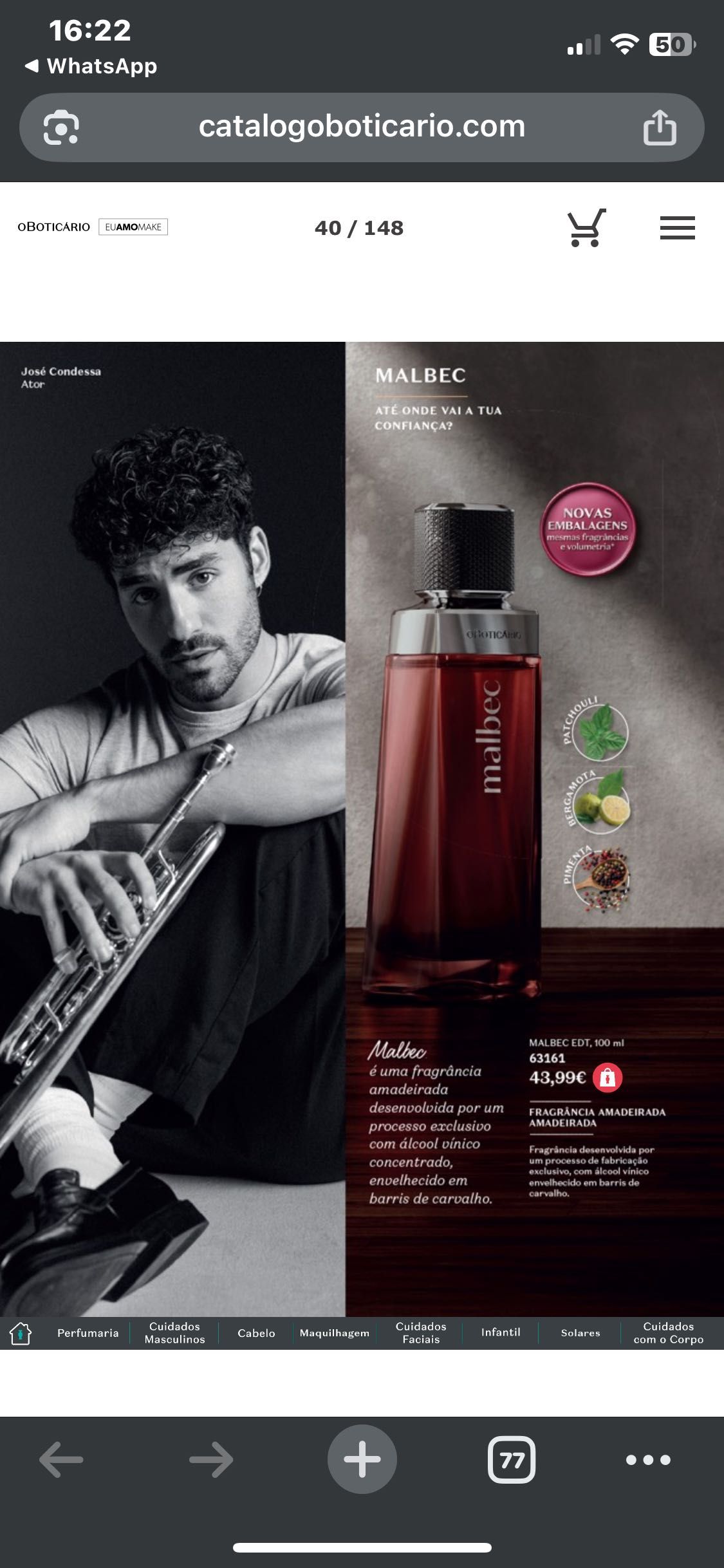 Perfume malbec o boticario