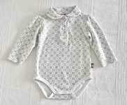 Eleganckie body niemowlęce chłopięce chrzest 80