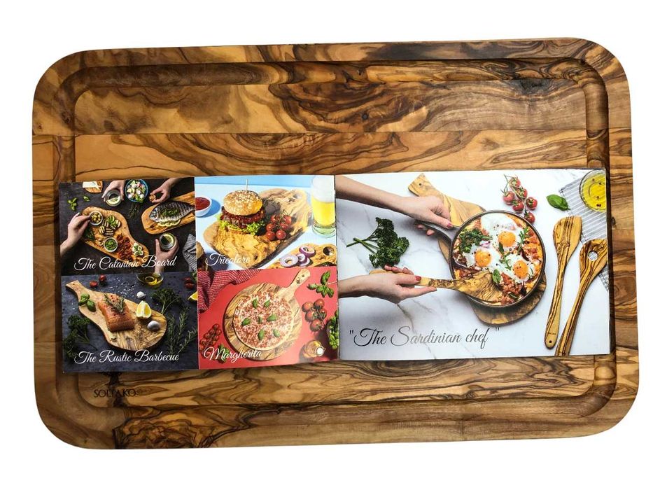 SOL80 Rustykalna Drewniana Deska Do Krojenia Z Drewna Oliwnego 33x22