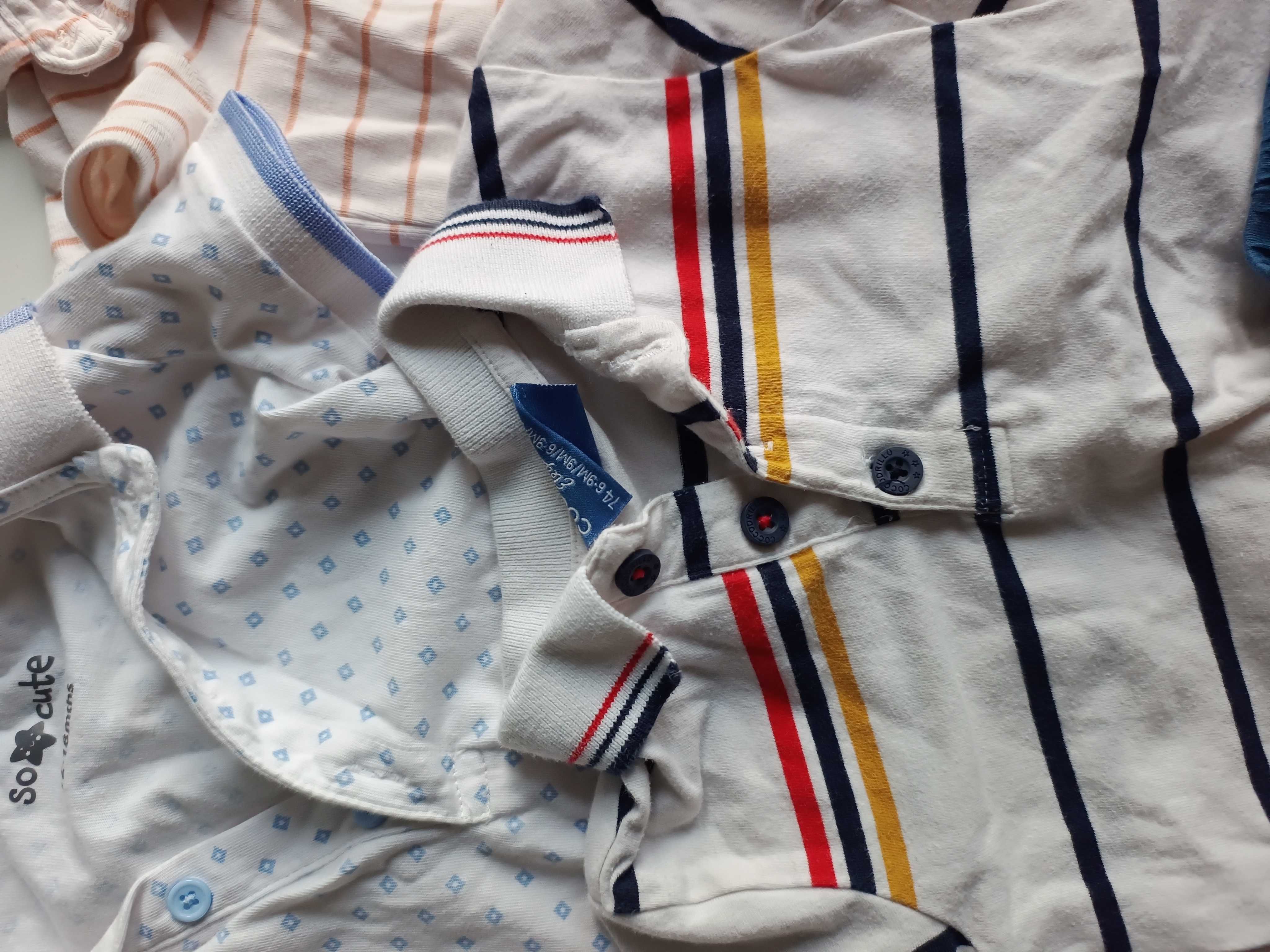 beżowe białe body z krótkim rękawem chlopiece letnie eleganckie 74 80