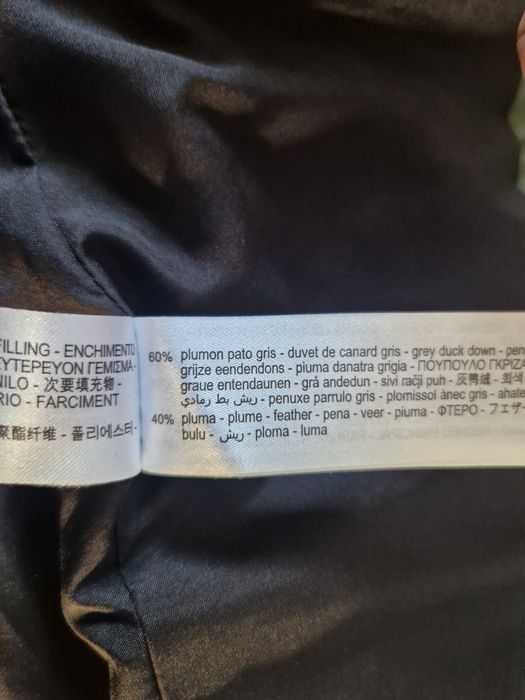 Taliowana kurtka damska zimowa  Zara kaczy puch plus pierze r M-L