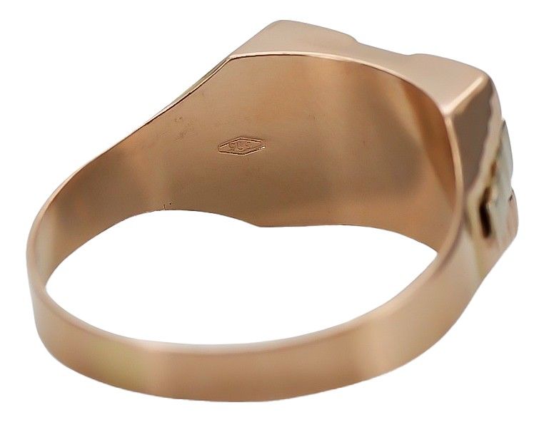 Złoty sygnet męski 14k 585 z czerwonego różowego złota csc009rw Wr