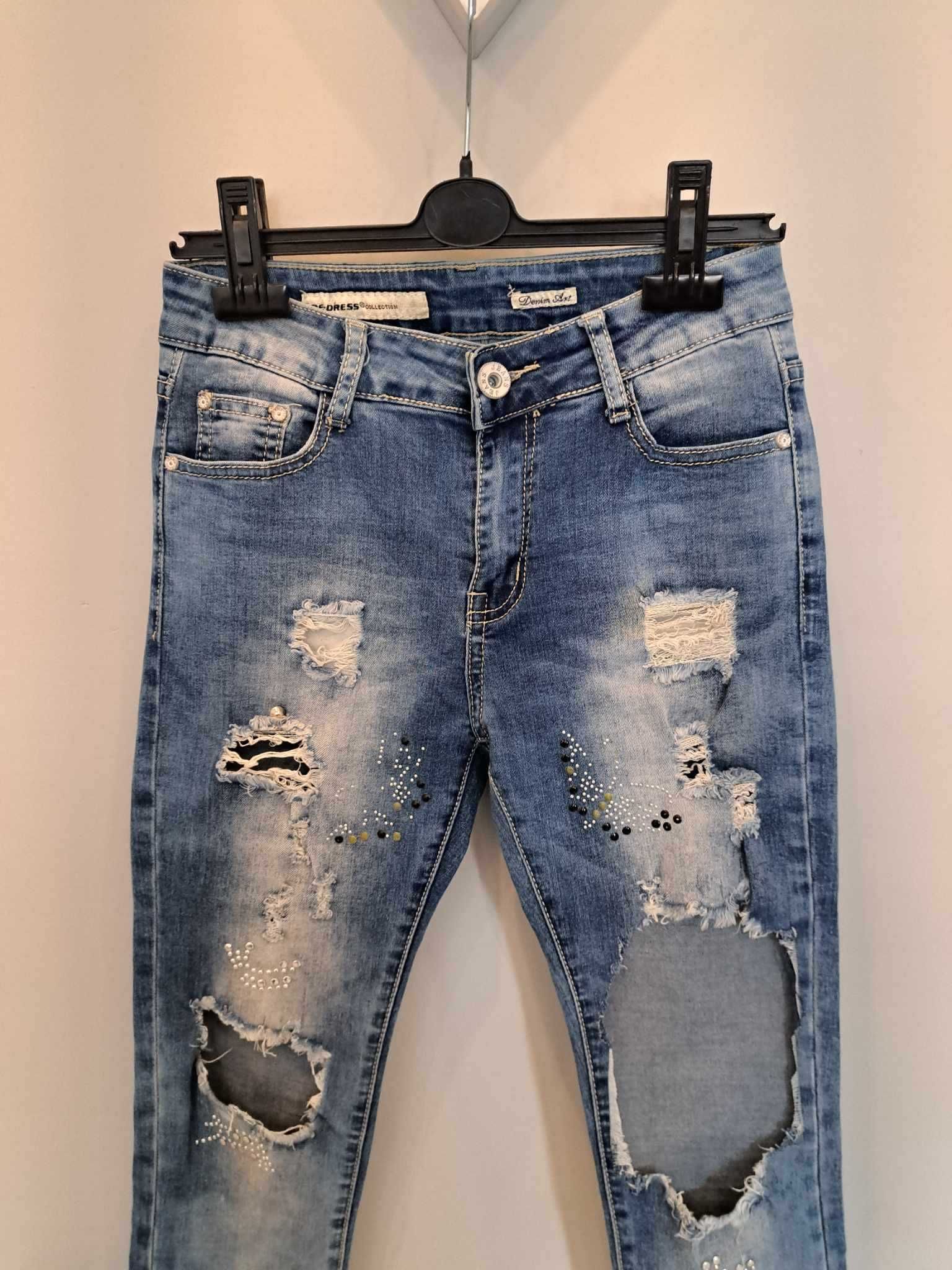 Denim Art spodnie jeansy damskie rurki r. 26/36