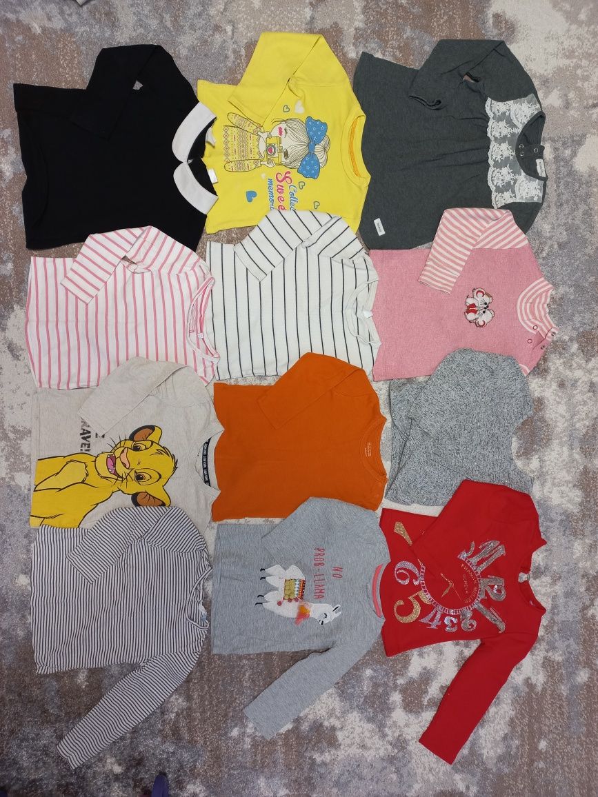 Пакет вещей на дев2-3год(реглан,футболкт,джинсы,лосин,человечки,халат)