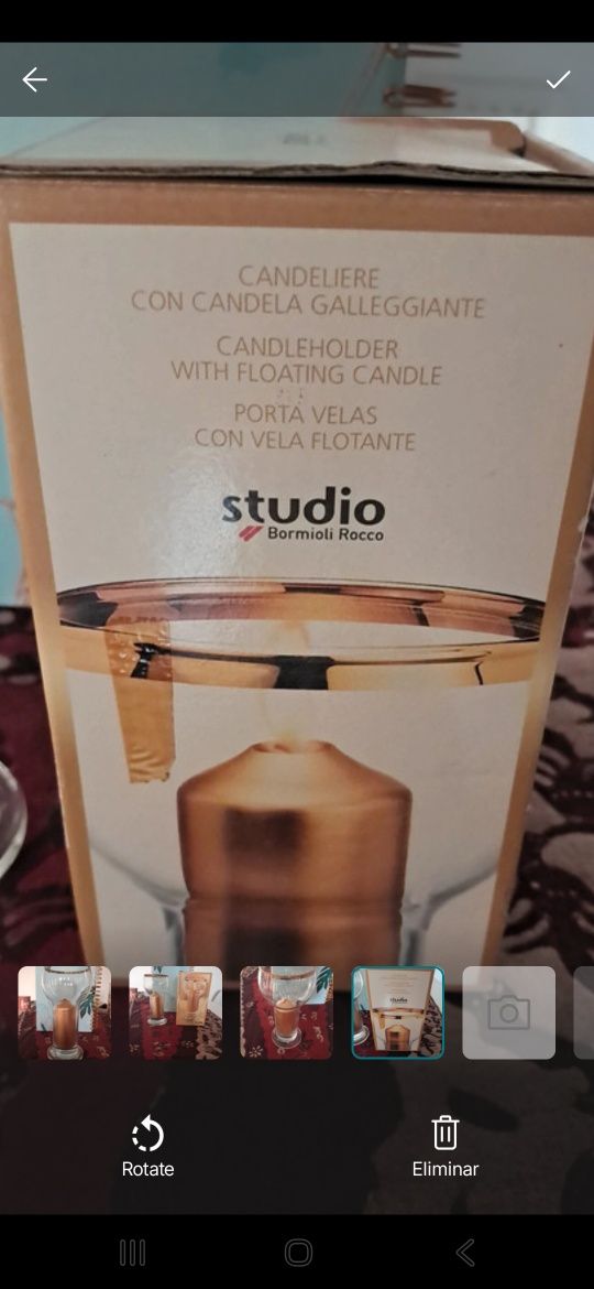 Castiçal com vela flutuante Bormioli Rocco