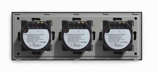 BSEED Dotykowy Włącznik Światła Z 3 Gniazdkami-Czarne, NOWE