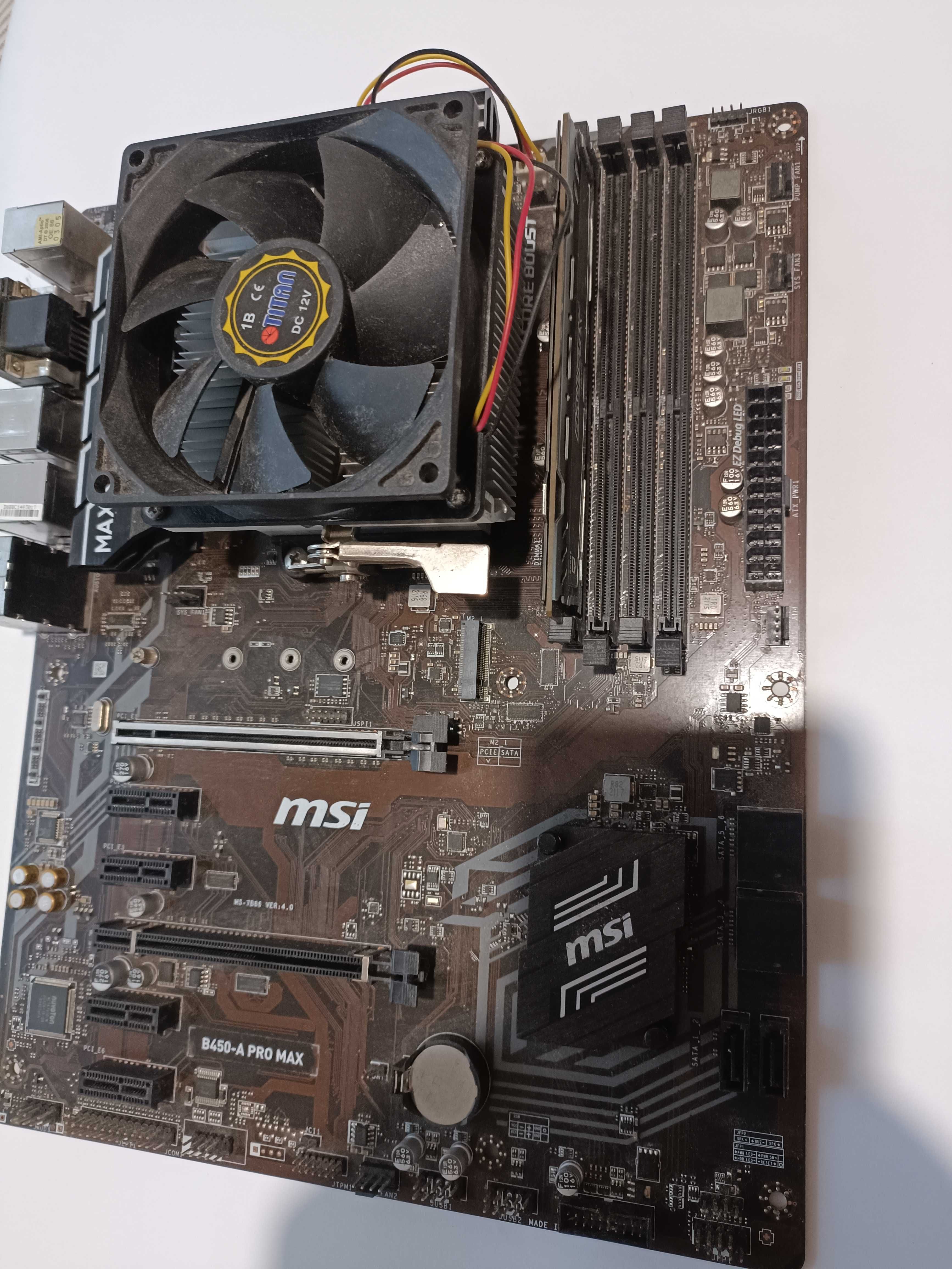 Материнська плата MSI B450-A PRO MAX Процесор AMD Ryzen 3 1200 тушка