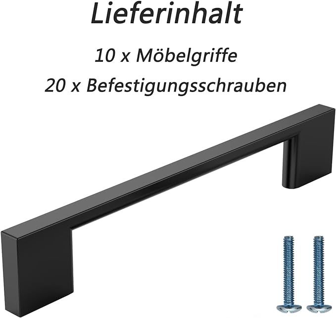 furniware 10 szt czarne uchwyty meblowe vv