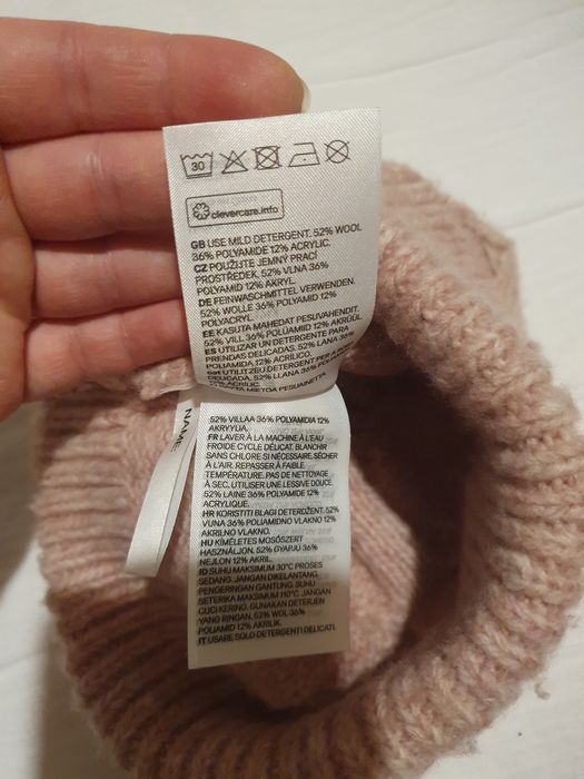 Zestaw zimowy czapka i rękawiczki H&M wełna 74/80