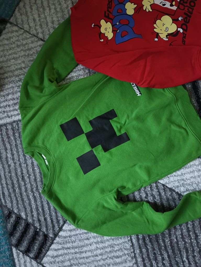 Bluzy h&m 134/140 stan bardzo dobry Minecraft popcorn