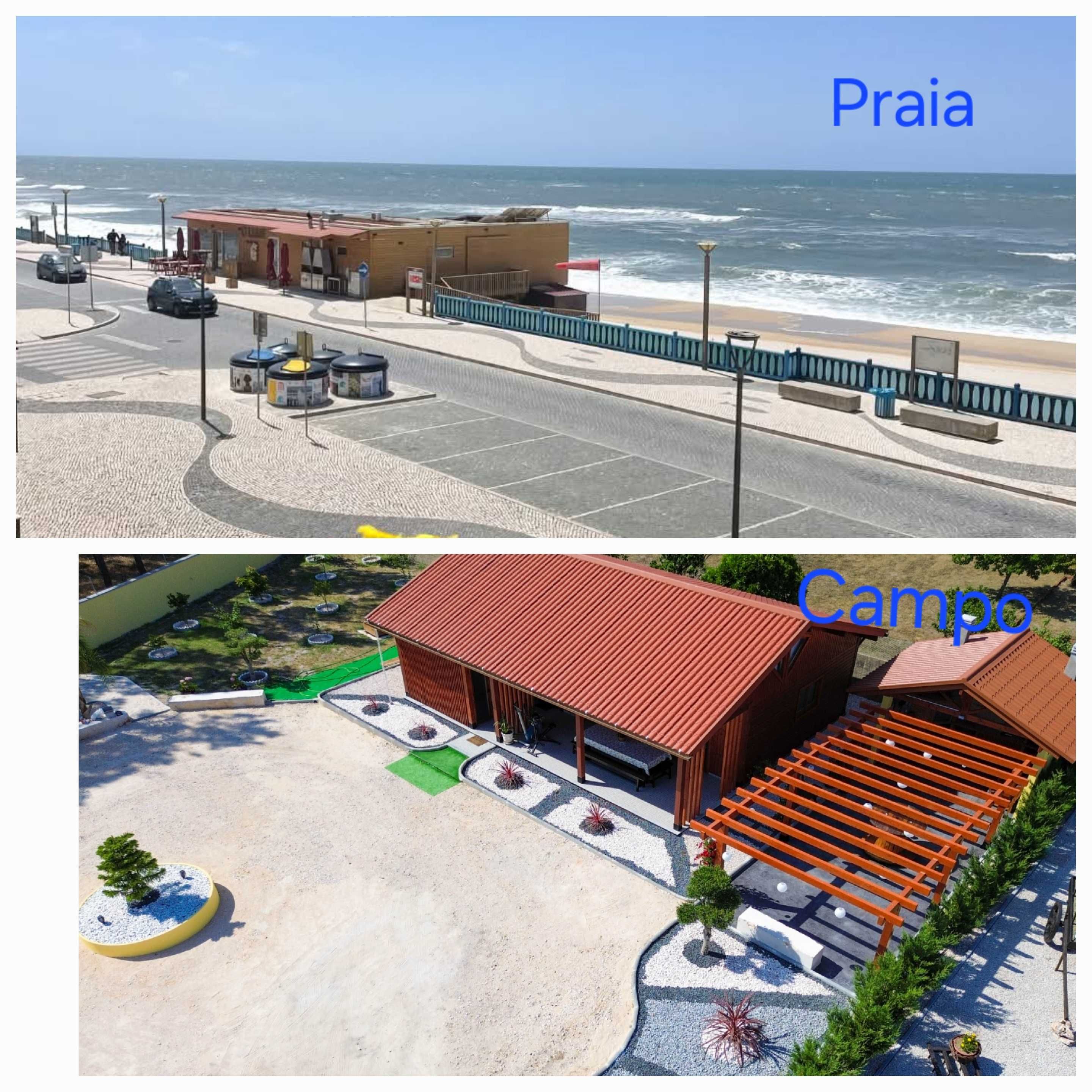 T2 Vista mar ou  Campo com piscina privada a 7 min de carro da Praia
