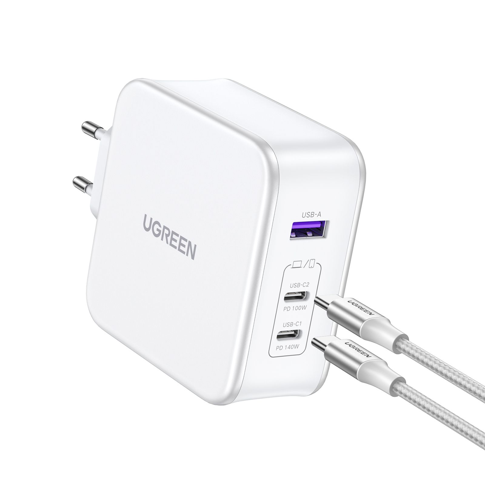 ładowarka sieciowa gan nexode usb-a 2x usb-c 140w + kabel usb-c  qmx