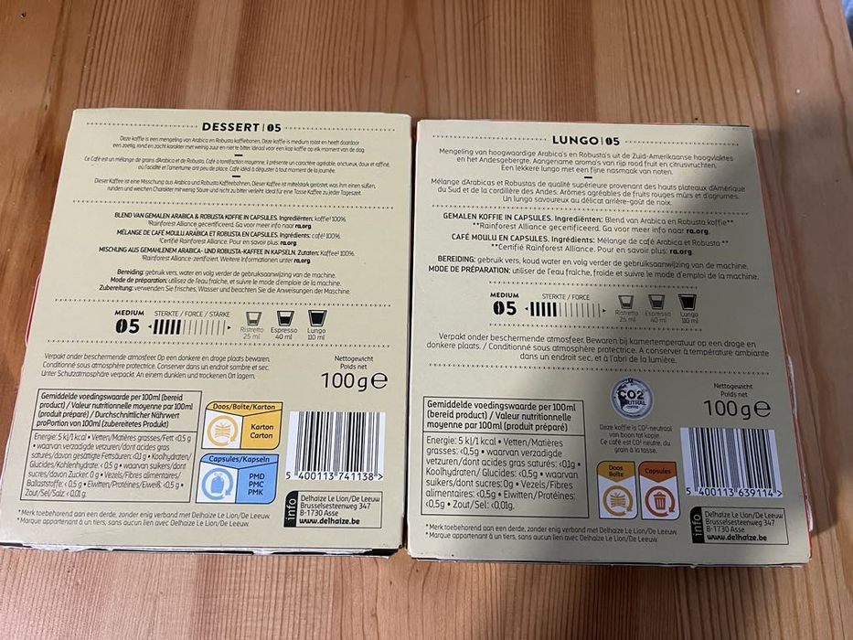 Kapsułki do ekspresu Nespresso Delaize Lungo5 i Dessert 5, razem 40s