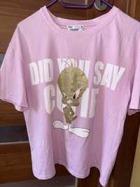 T-shirt zara looney tunes tweety Zara różowa koszulka Zara Disney
