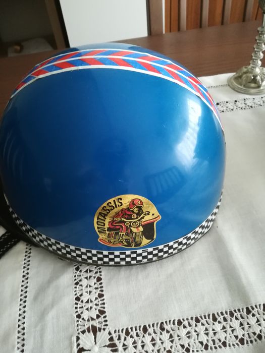 Capacete para mota, anos 70
