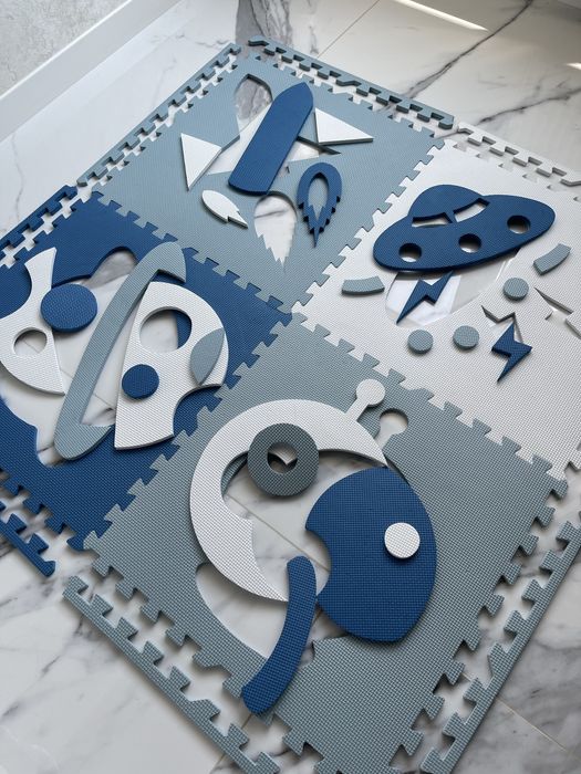 Дитячий, розвиваючий ігровий килимок-пазл «Космос»