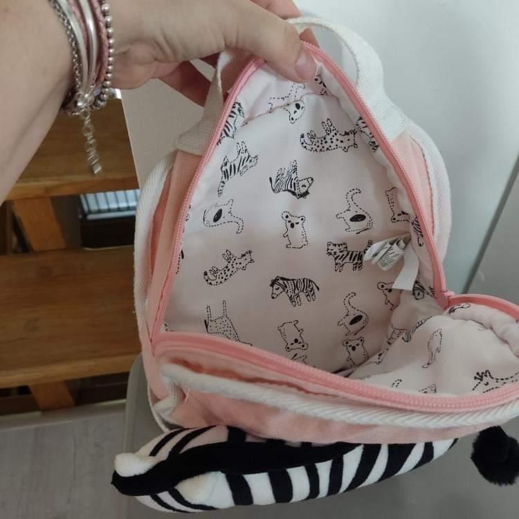 Reserved różowy plecak z zebrą dla dziewczynki