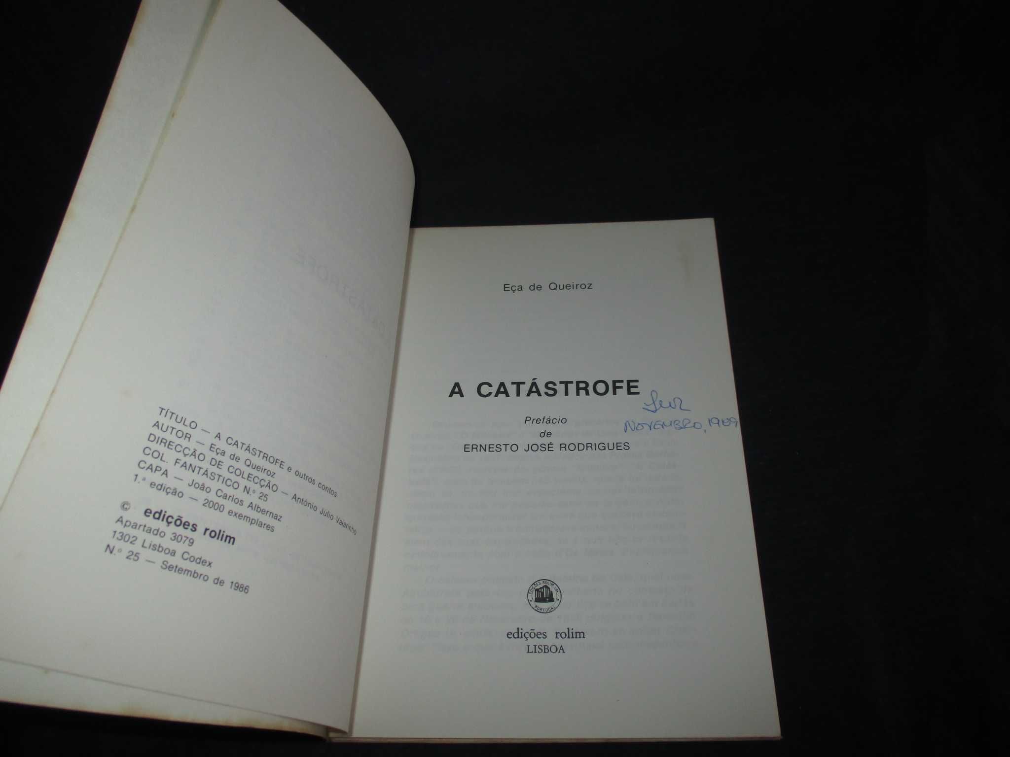Livro A Catástrofe e outros contos Eça de Queiroz Colecção Fantástico