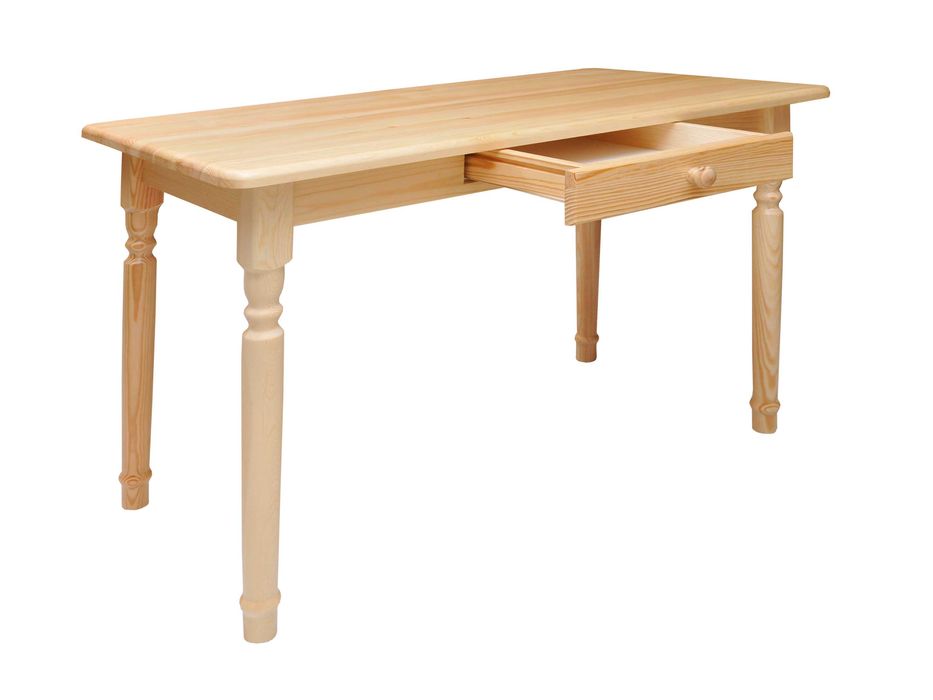 stół stolik toaletka z szufladą drewniana kolory nogi toczone