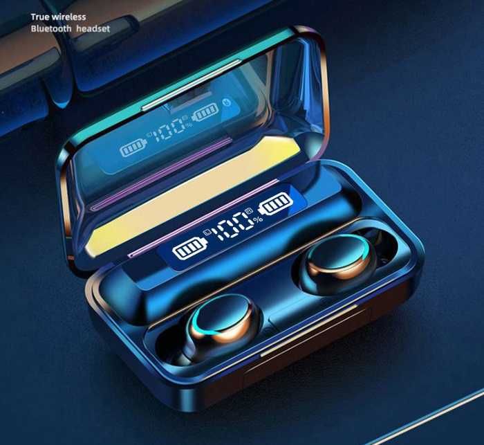 Наушники F9 TWS V5.0 Беспроводные сенсорные Bluetooth с индикатором