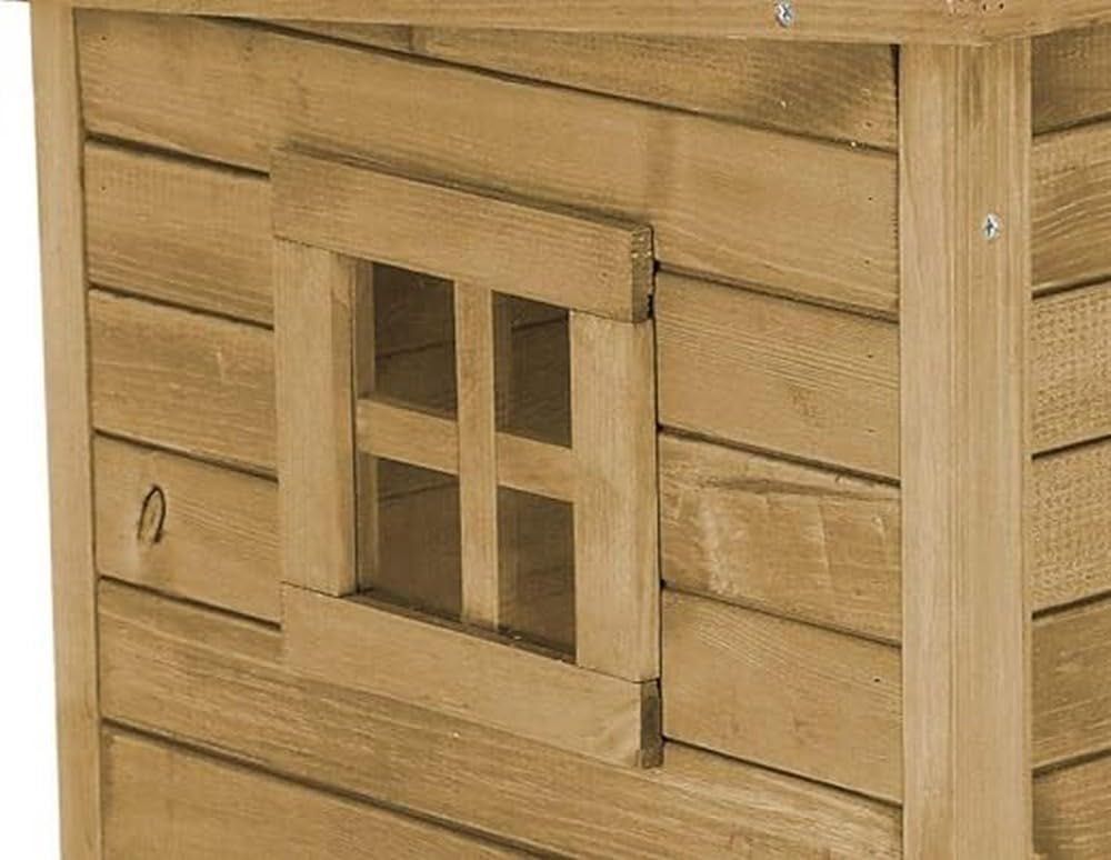 Kerbl 81564 Drewniany Domek dla Kota, 57 x 45 x 43 cm, Brązowy