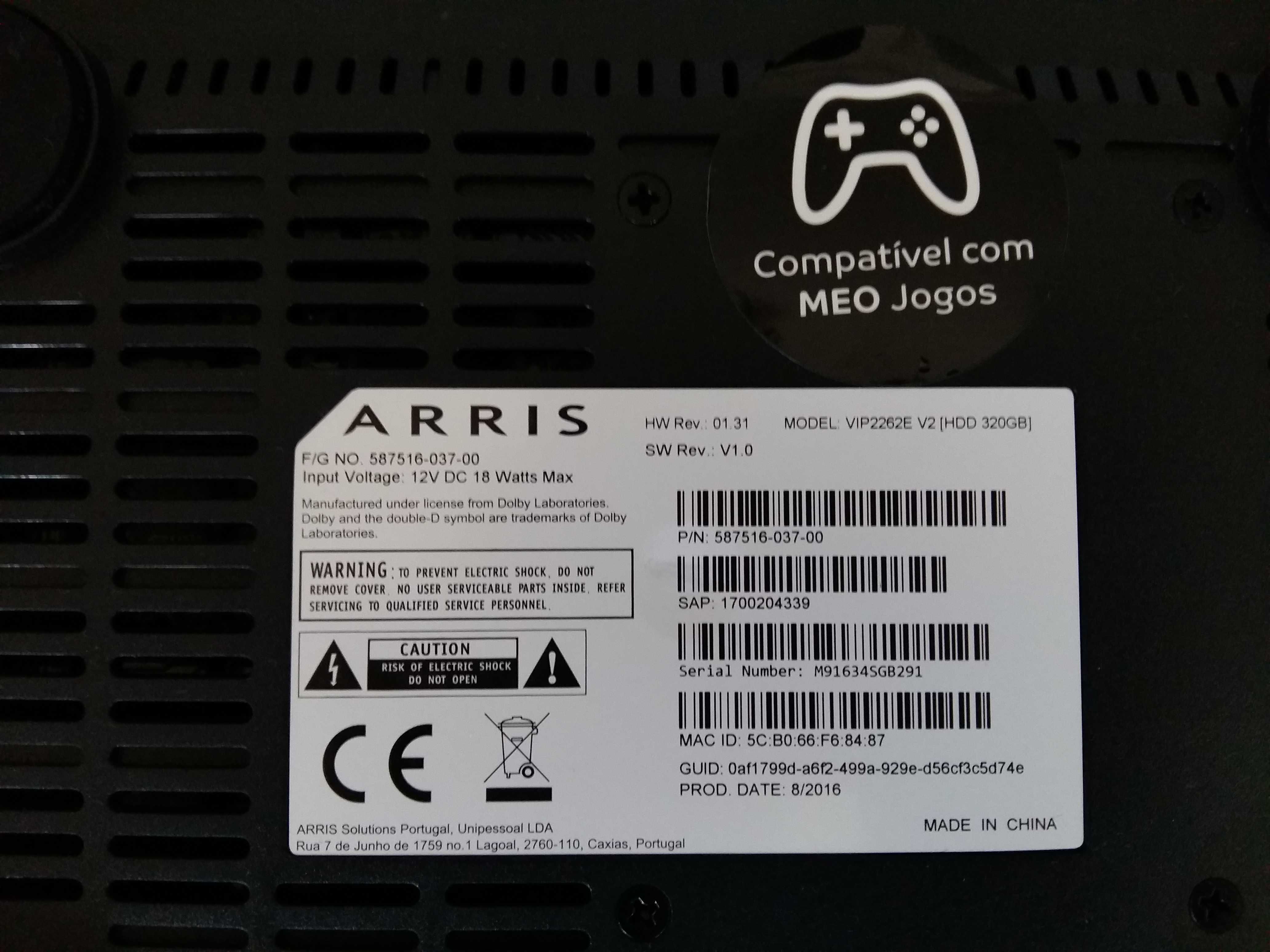 Box TV (sem comando nem carregador)