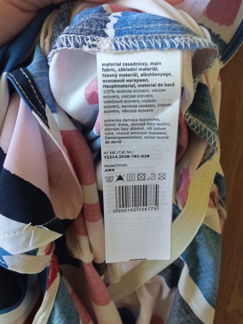 Tatuum Nowa Elegancka Letnia Sukienka Damska Wiskoza Rozm 44/46