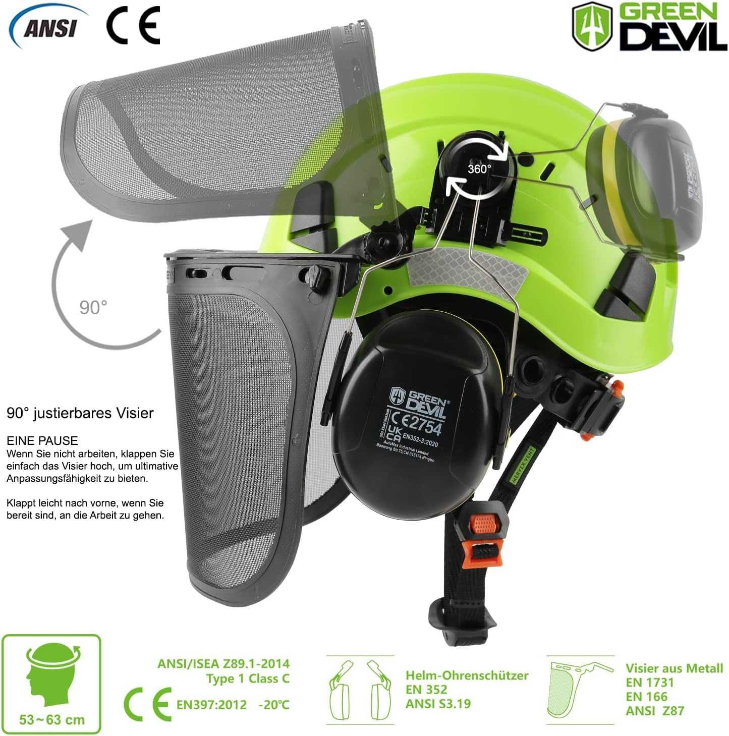 GREEN DEVIL Kask ochronny wycinka drzew