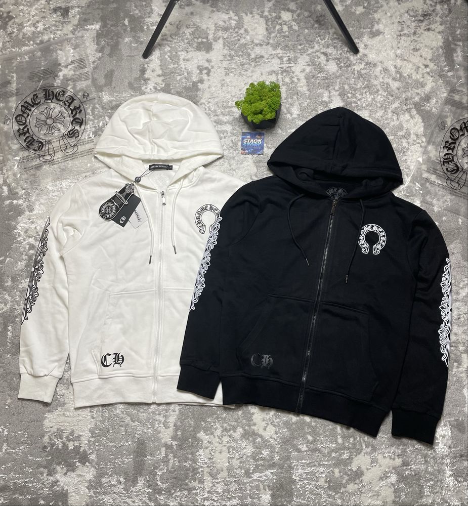 Кофта Chrome Hearts / S розмір / Біла та Чорна Зіпка
