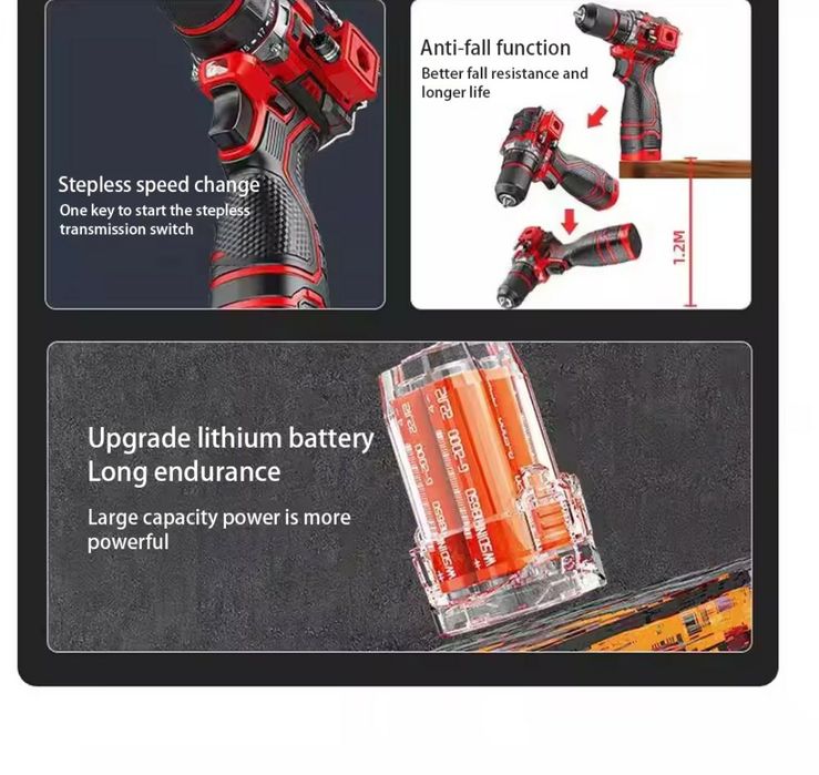 Аккумуляторный бесщеточный дрель-шуруповерт