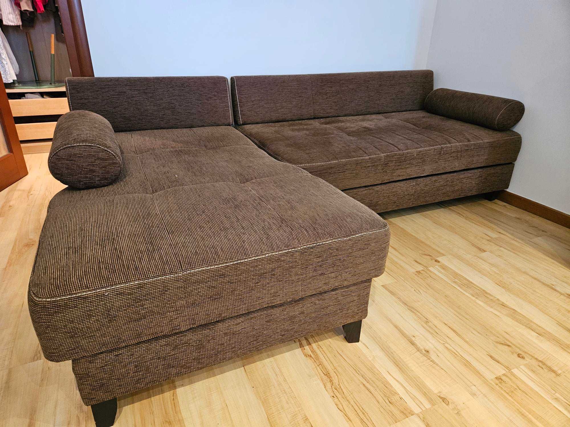 Sofa kanapa narożnik rozkładana z pojemnikiem na pościel