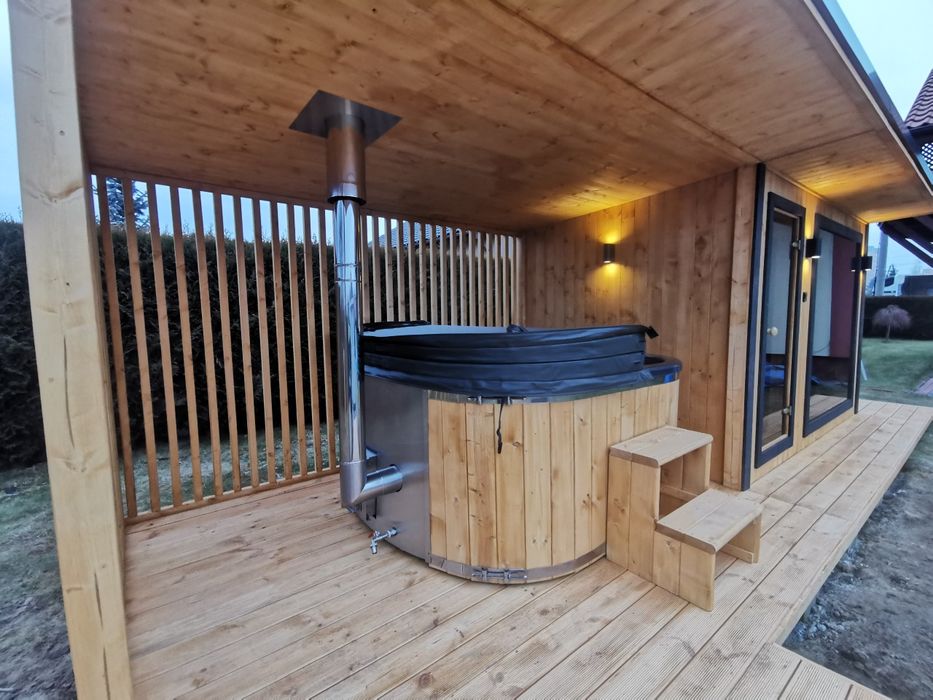 Sauna Ogrodowa 8x2,2m Taras Wiata Piec Sterownik Prysznic Hit