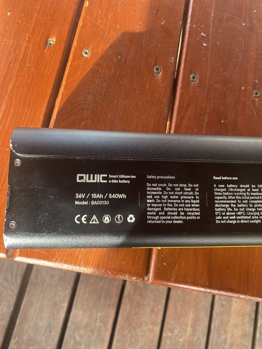 Bateria rowerowa QWIC Smart Lithium-Ion 36V/15Ah/540Wh