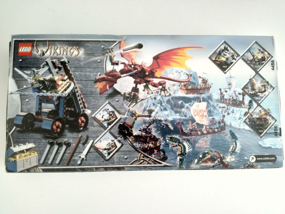 Lego 7017 Viking Catapult versus the Nidhogg Dragon Novo e selado