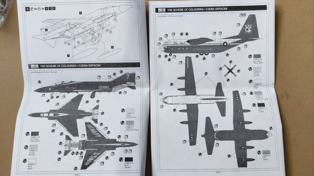 Сборная модель самолета 1:144 2в1 C-130F & F-4J Amodel
