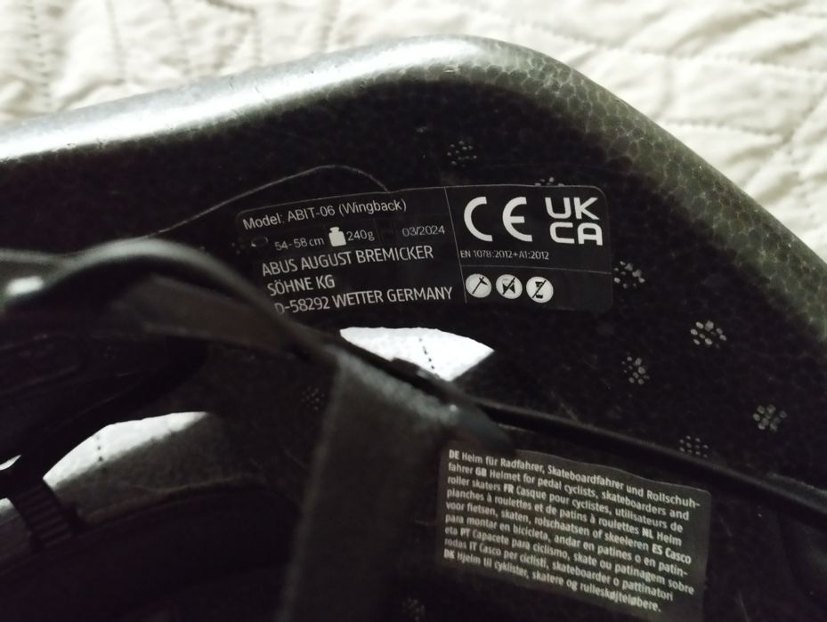 Nowy kask rowerowy ABUS Wingback roz. M 52-58cm szosowy kolarski szary