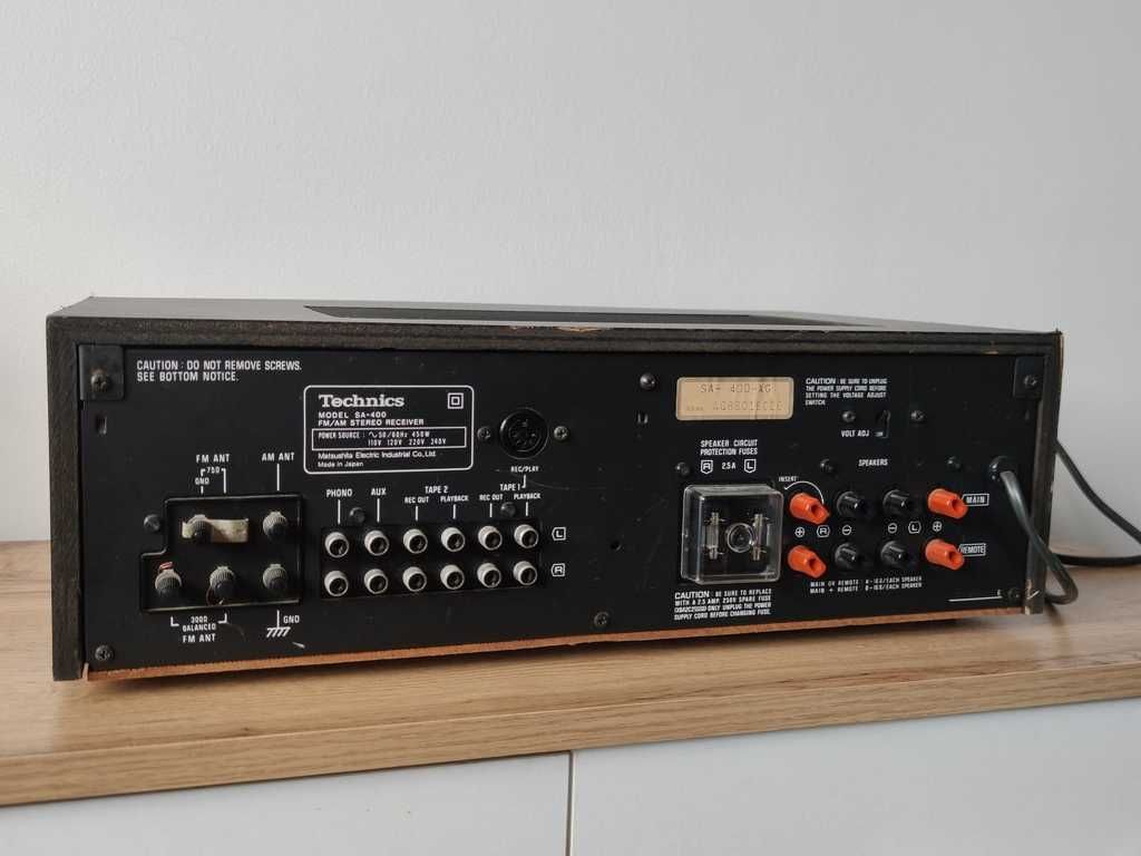 Technics SA-400 analogowy amplituner aluminiowy front vintage audio