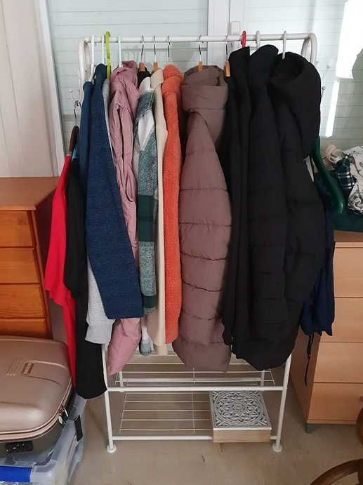 Cabide com 2 prateleiras 4 ganchos 150 x 75 x 36,5 cm NOVO ENVIOGRÁTIS