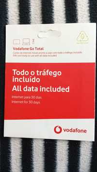 Cartão SIM Vodafone Internet p/ 30 dias