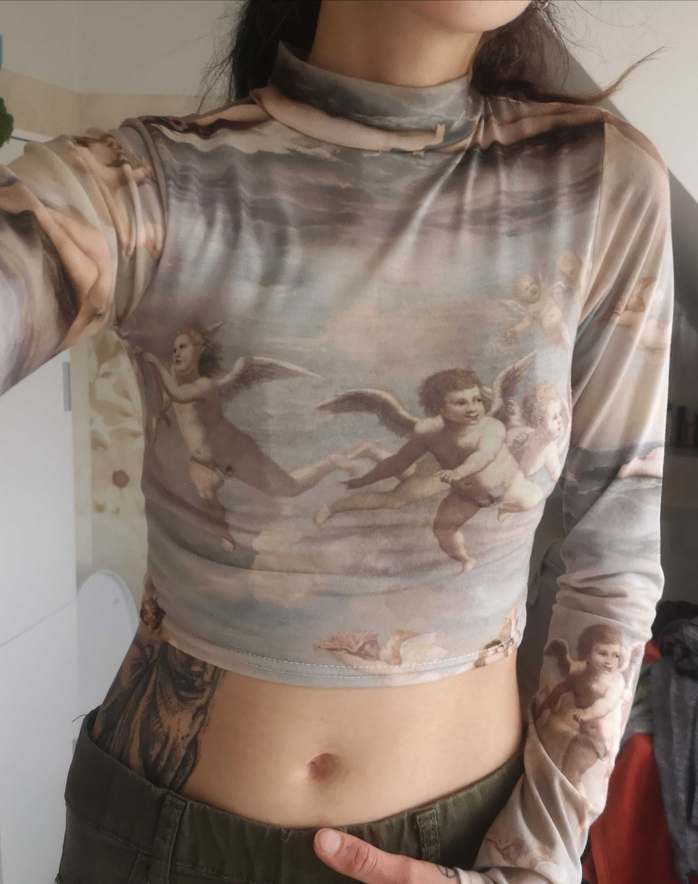 Crop top długi rękaw aniołki