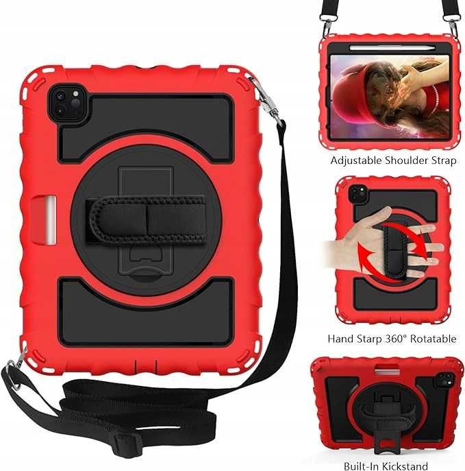 Etui Case Do iPad Air 4/5  Pro11 Pancerne Czerwono Czarne