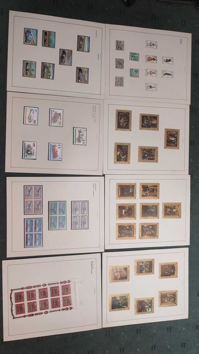 Lote 46 Folhas com 372 Selos Colecionáveis diversos - Anos 60, 70 e 80