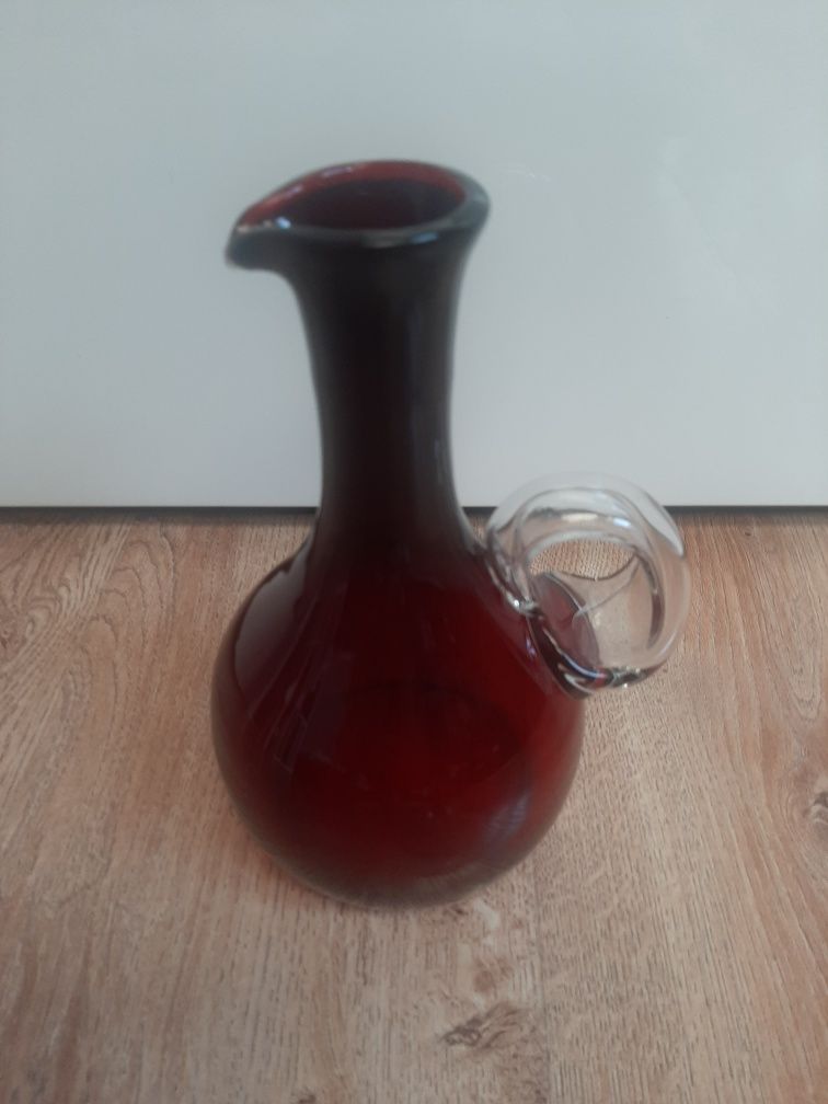 Piękny  szklany wazon  tarnowiec  Słuczan Orkusz