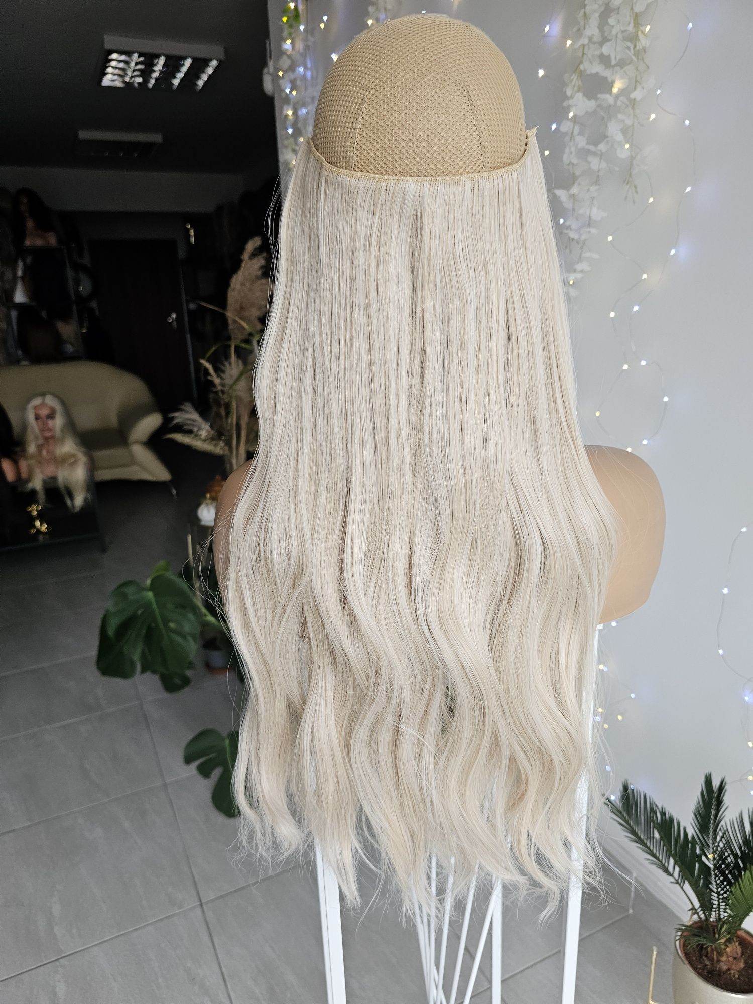 Długie clip in flip in jasny blond 55 cm naturlany efekt zagęszczenia